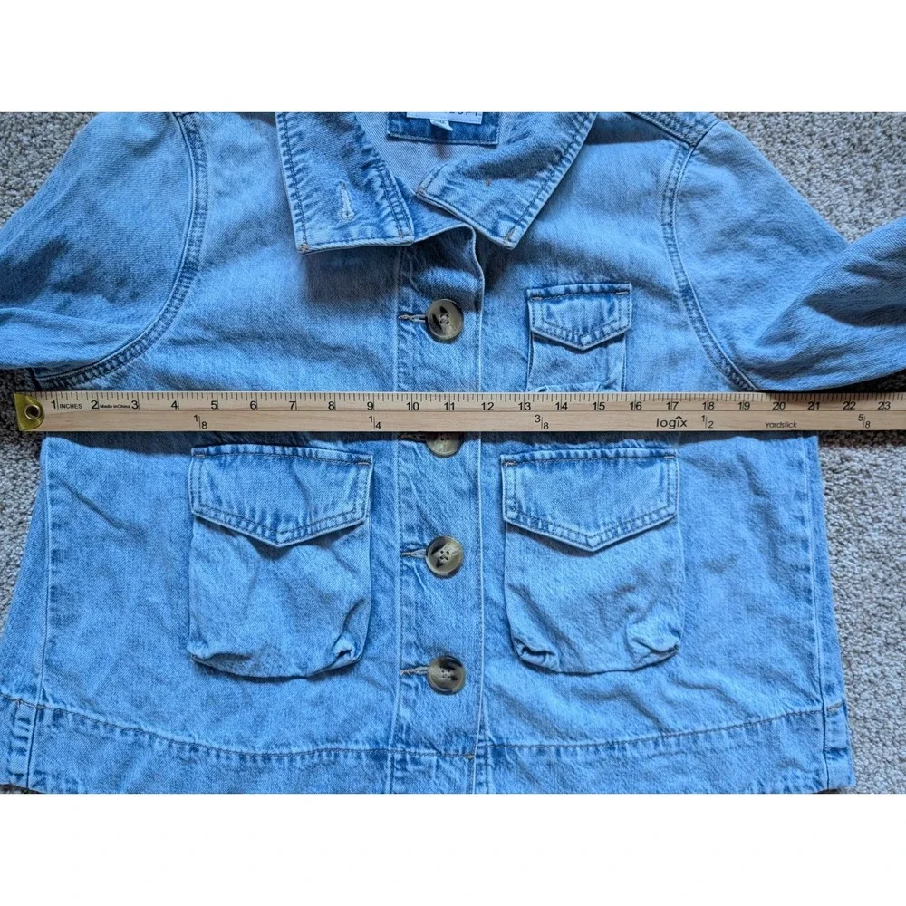 NWOT Loft Womens Sz S Lightweight Denim Jacket Oversized Crop Classic Preppy - Picture 7 of 8